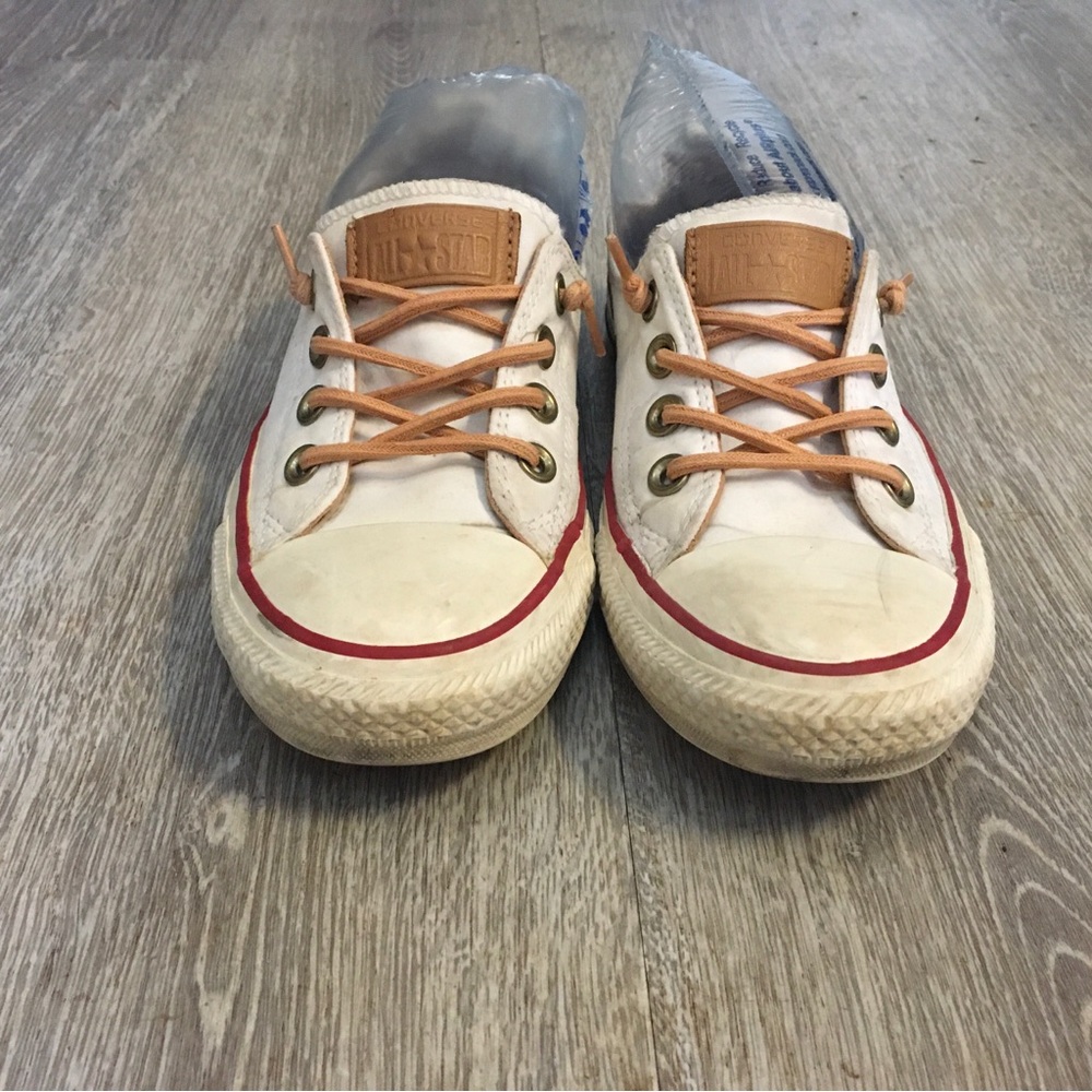 Converse Canvas Sneakers with Red Accent